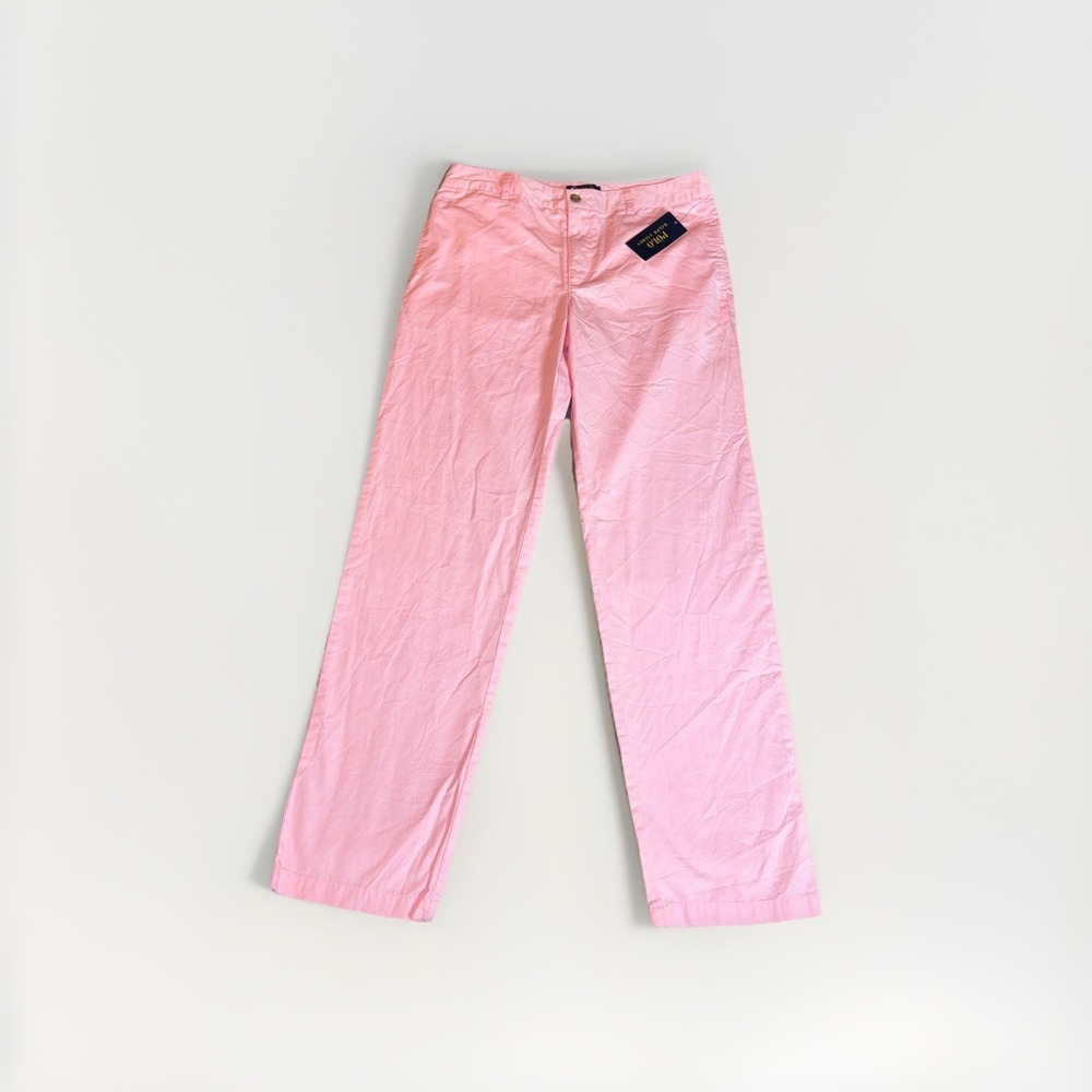 Polo Ralph Lauren Girls Pants Size 18 Pink Flat‎ Front Chino 100% Cotton